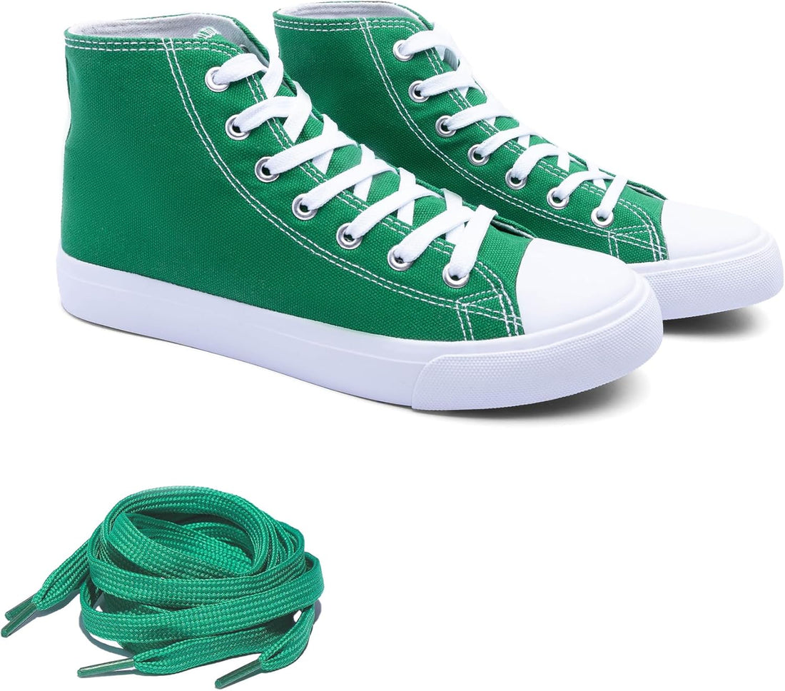 Women’s High-Top Canvas Sneakers – Lace-Up Casual Shoes with Extra Laces
