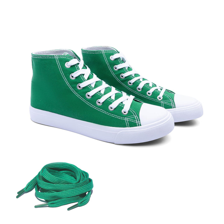 Women’s High-Top Canvas Sneakers – Lace-Up Casual Shoes with Extra Laces