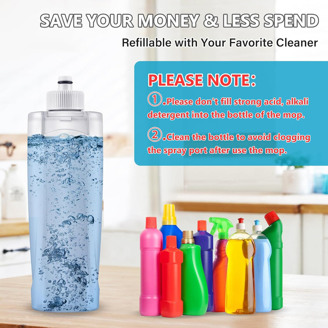 Spray Mop for Hardwood Floors – Floor Mop with Sprayer & 3 Reusable