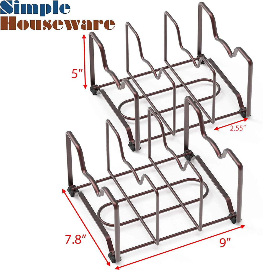 2-Pack Bakeware &amp; Pan Organizer Rack – 3-Compartment Kitchen