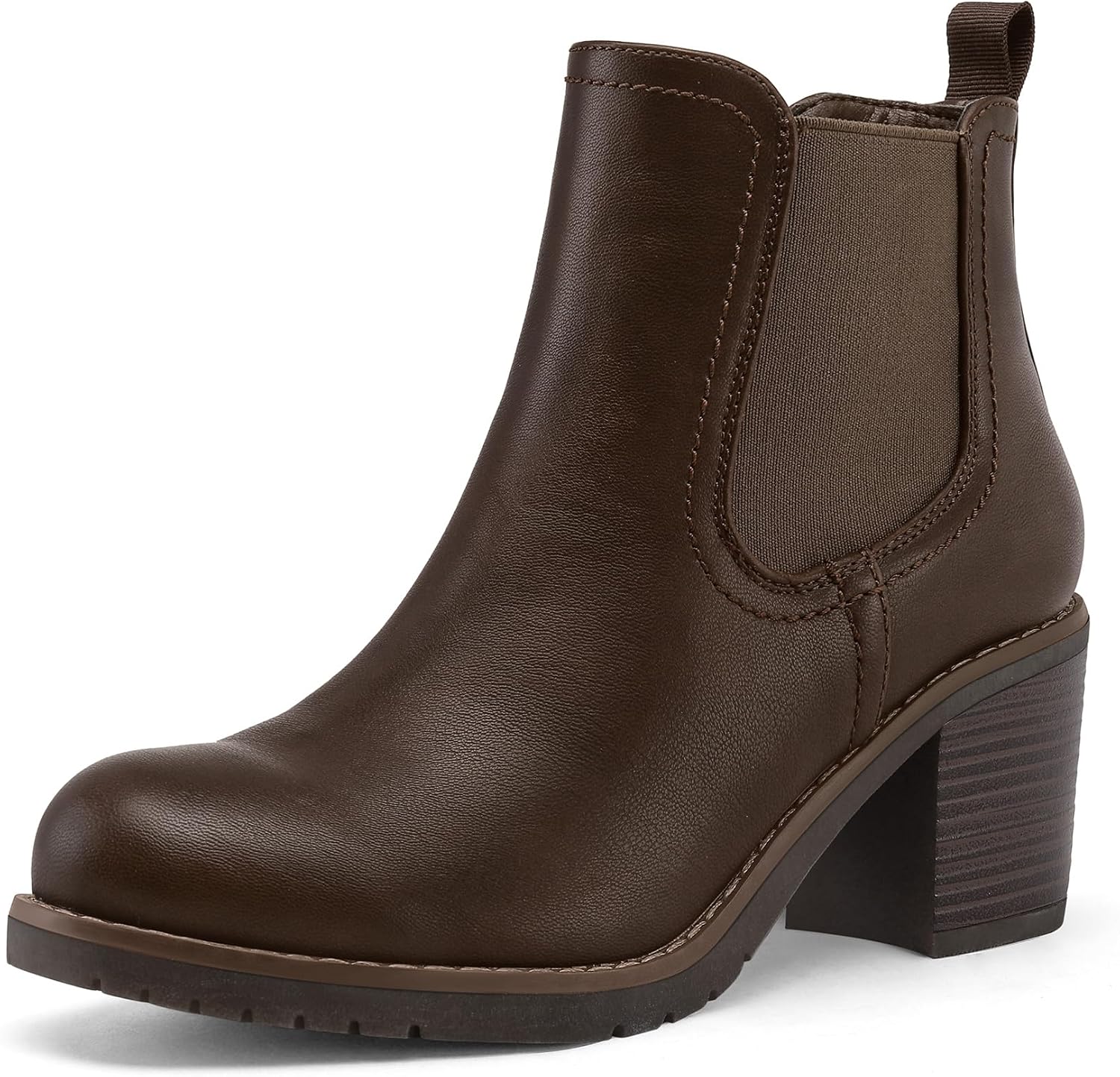 Women’s Ankle Chelsea Boots – Slip-On Low Chunky Heel Booties