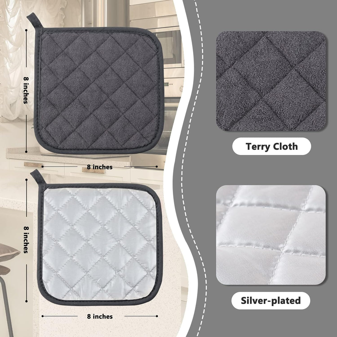 4 Pack Pot Holders for Kitchen Clearance, Hot Pads for Kitchen