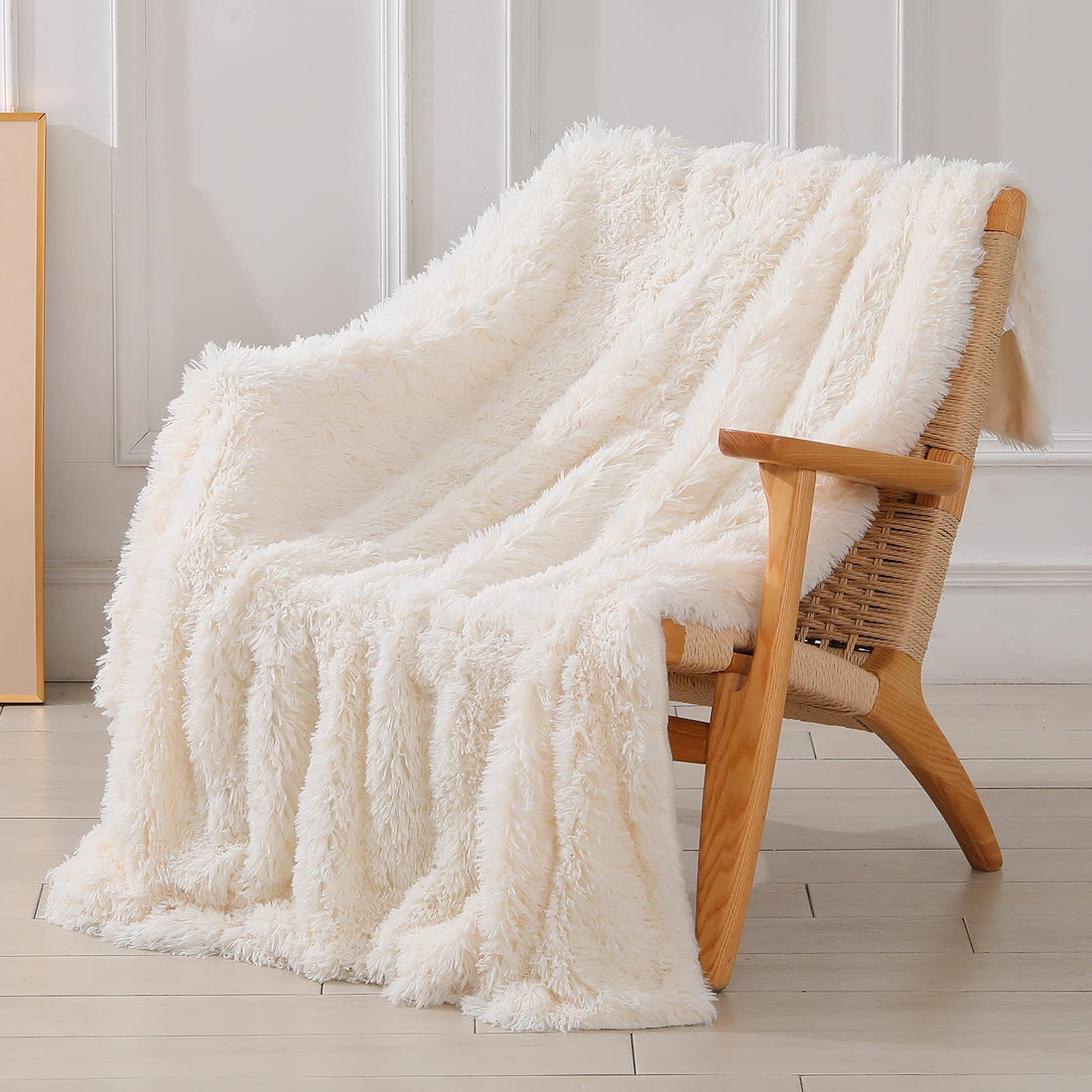Decorative Extra Soft  Faux Fur Throw Blanket 50" x 60",Solid