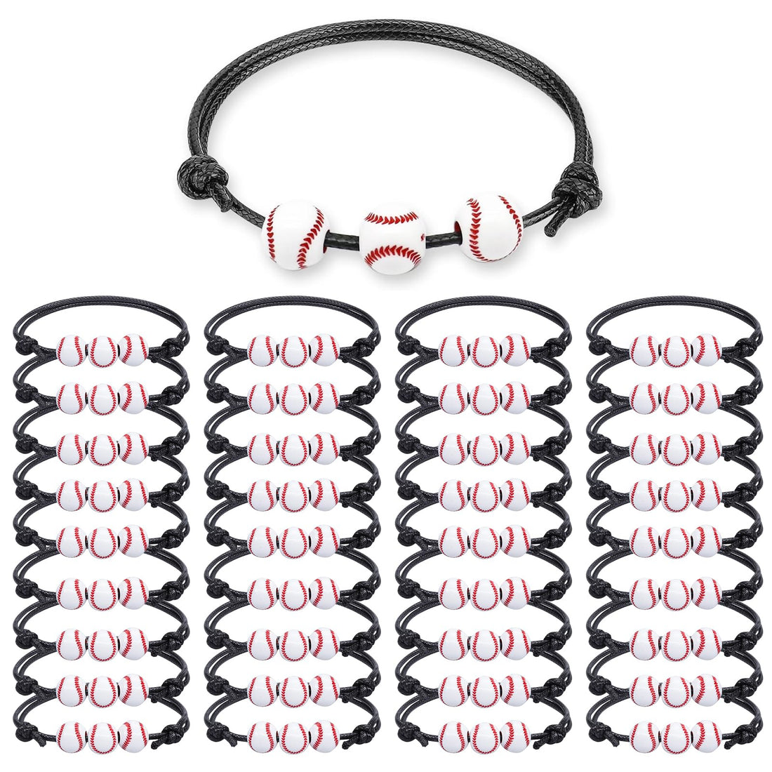 36 Baseball Bracelets – Sports Party Favors for Boys & Teams