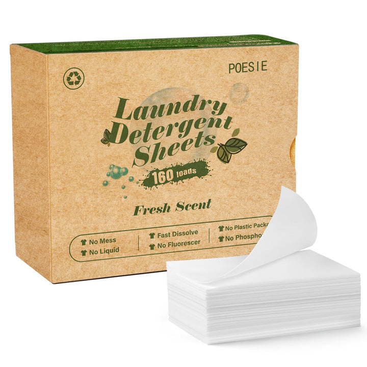 Eco-Friendly Laundry Detergent Sheets – 160 Sheets, Travel Size