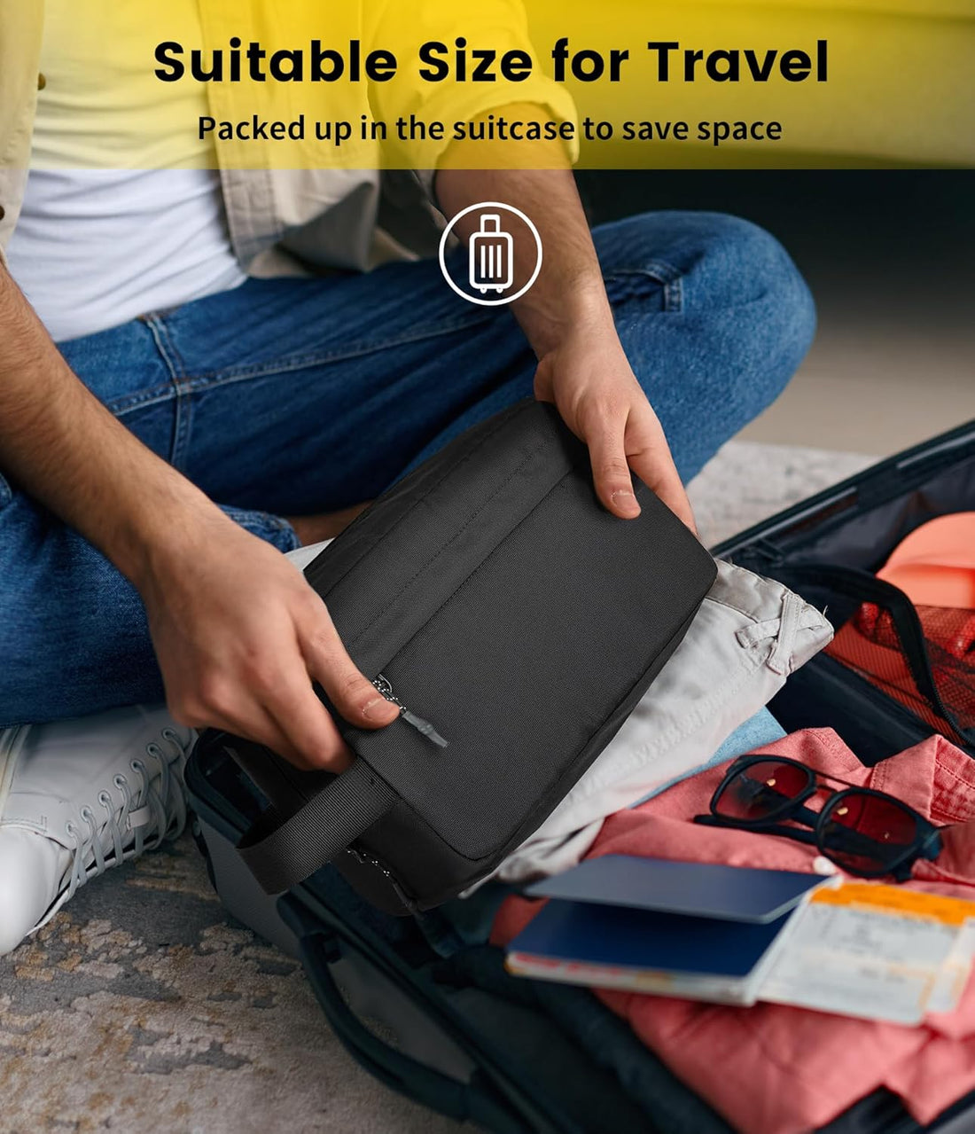 Travel Toiletry Bag for Men – Hanging Water-Resistant Dopp Kit