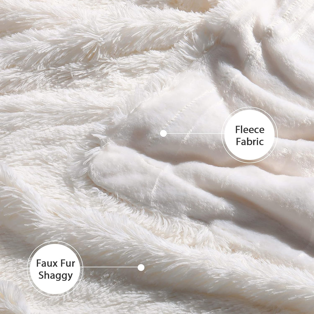 Decorative Extra Soft  Faux Fur Throw Blanket 50" x 60",Solid