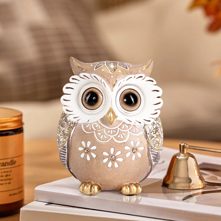 Boho Owl Figurines – Shelf Decor Statues & Bookshelf Accents indoor decorations whimsical touch