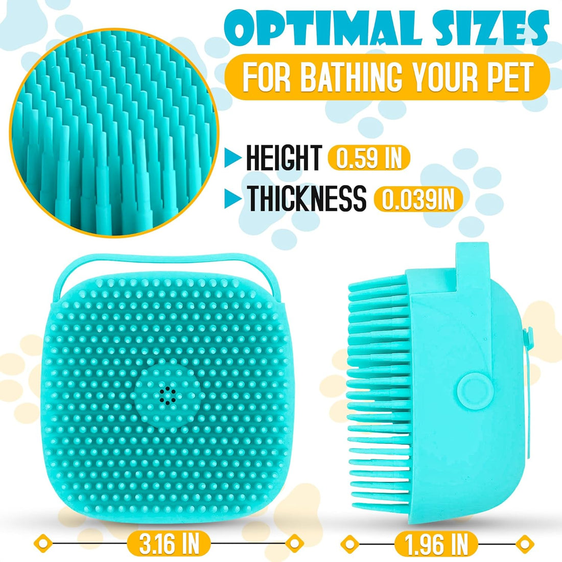 Dog Bath Brush with Soap Dispenser – Silicone Scrubber for Dogs, Exfoliating Shampoo