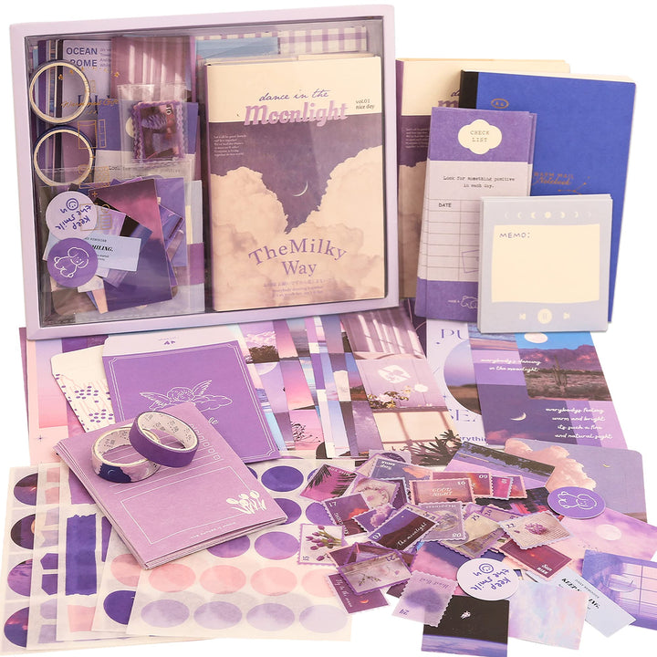 Vintage Scrapbooking  creative  Kit – 348-Piece Aesthetic Journal Set with Notebook journaling
