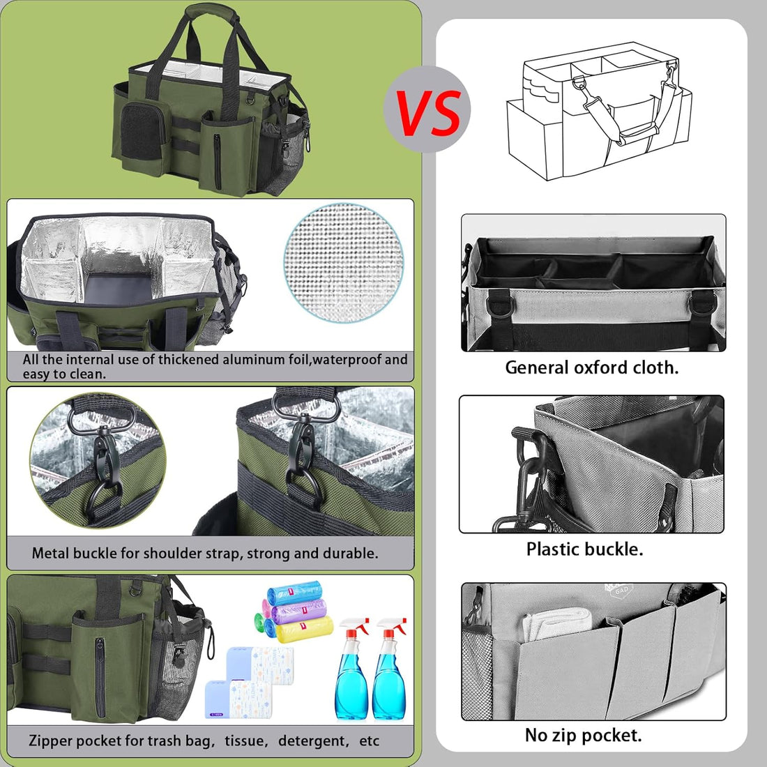 Cleaning Organizer with Handles & Adjustable Shoulder Strap – Cleaning Supply