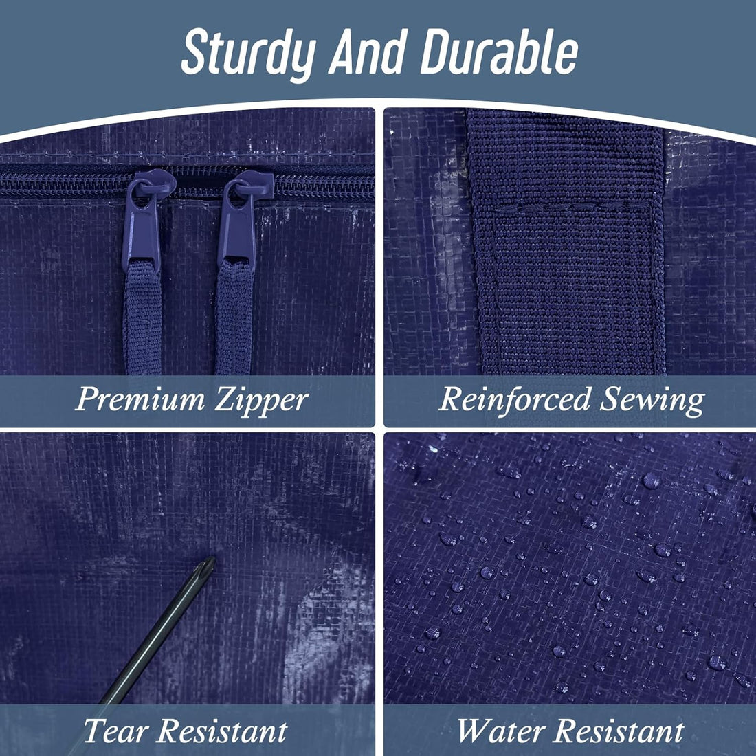 6-Pack Extra Heavy Duty Large Moving Bags – Durable Waterproof Storage Totes