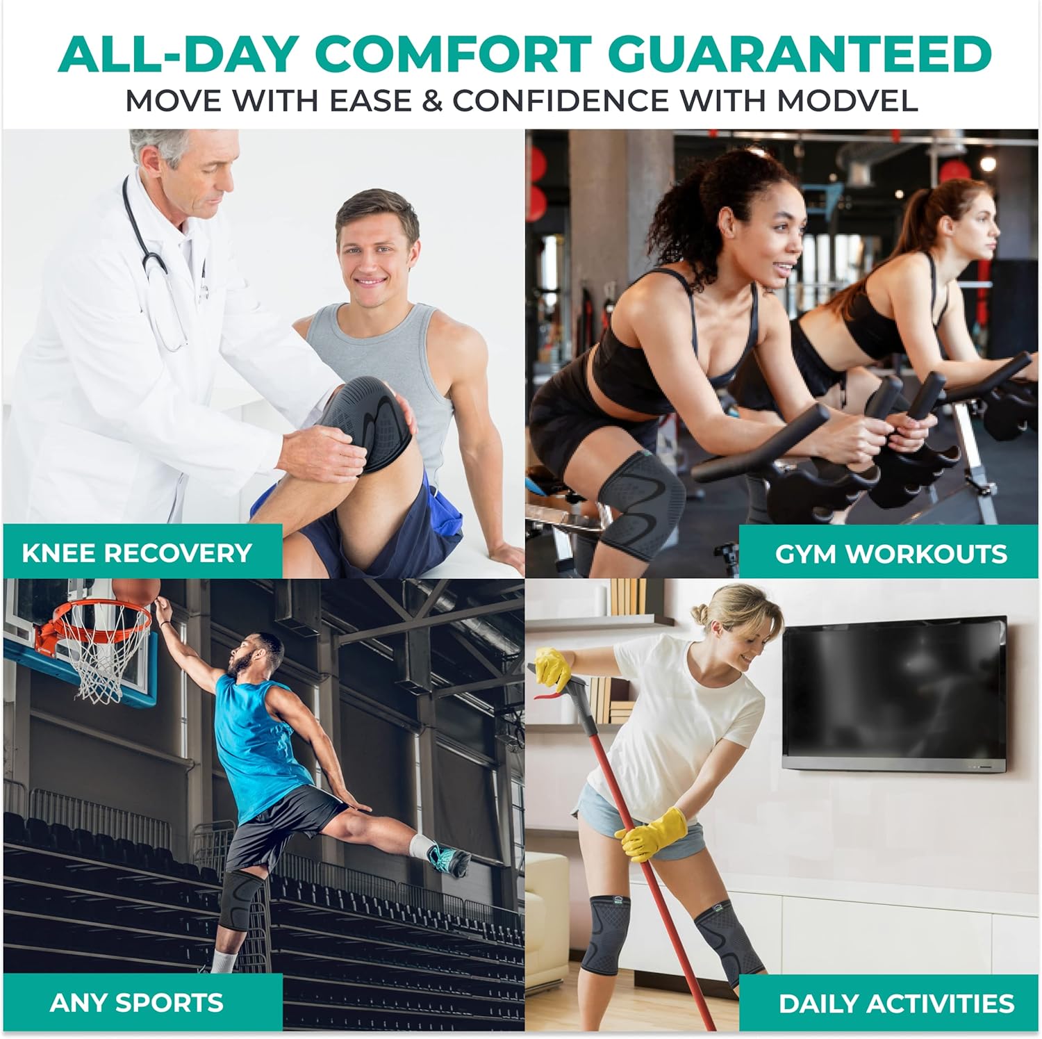 Compression Knee Brace 2-Pack – Pain Relief & Support Sleeves