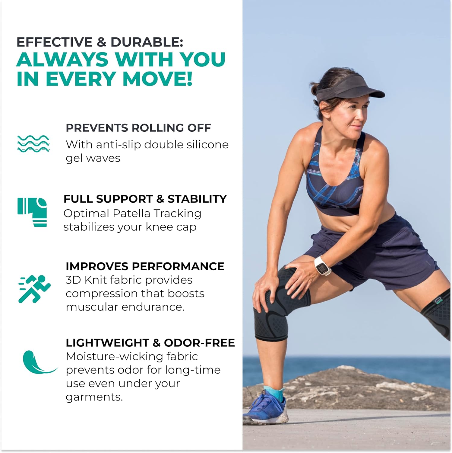 Compression Knee Brace 2-Pack – Pain Relief & Support Sleeves