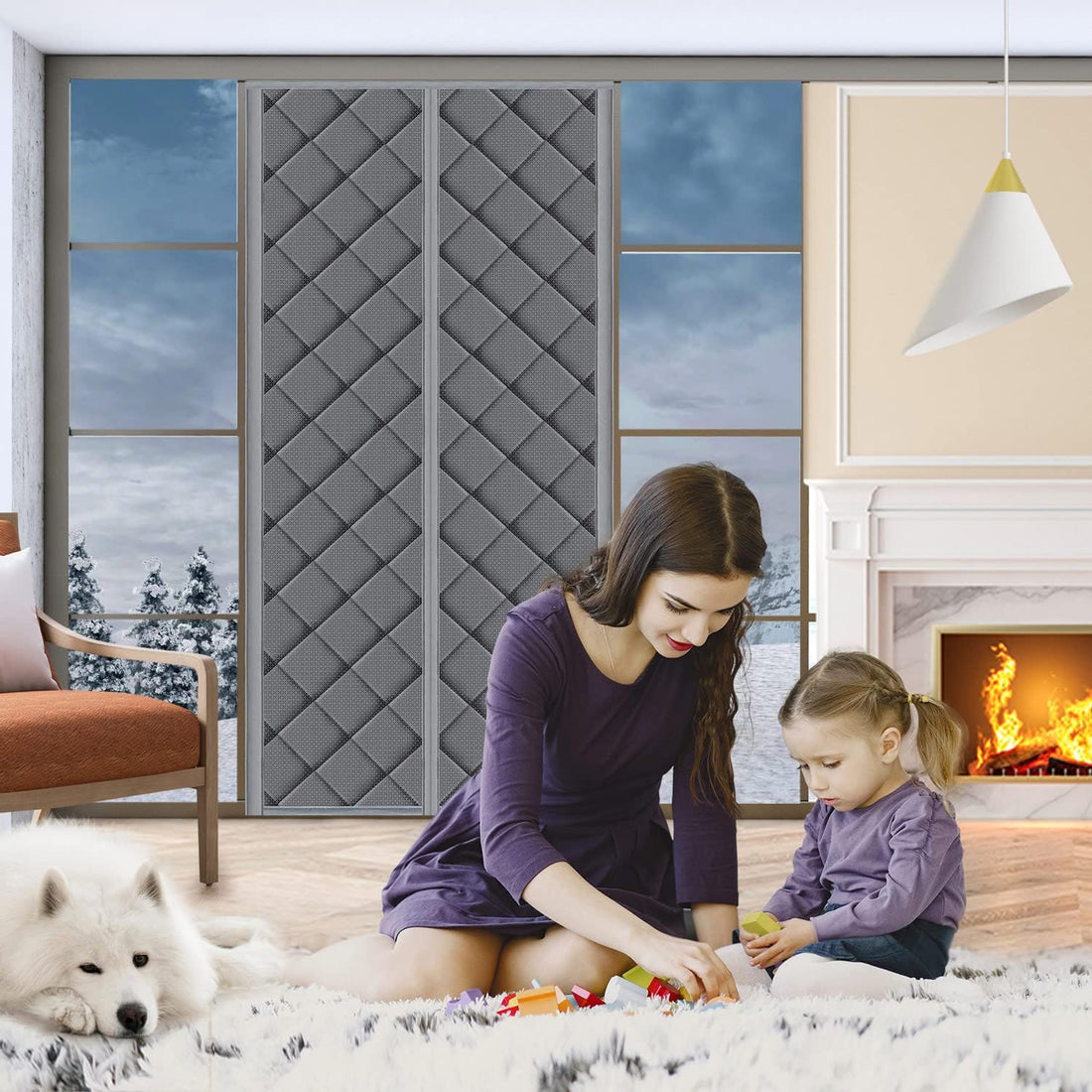 Magnetic Thermal Insulated Door Curtain – Weatherproof & Quiet