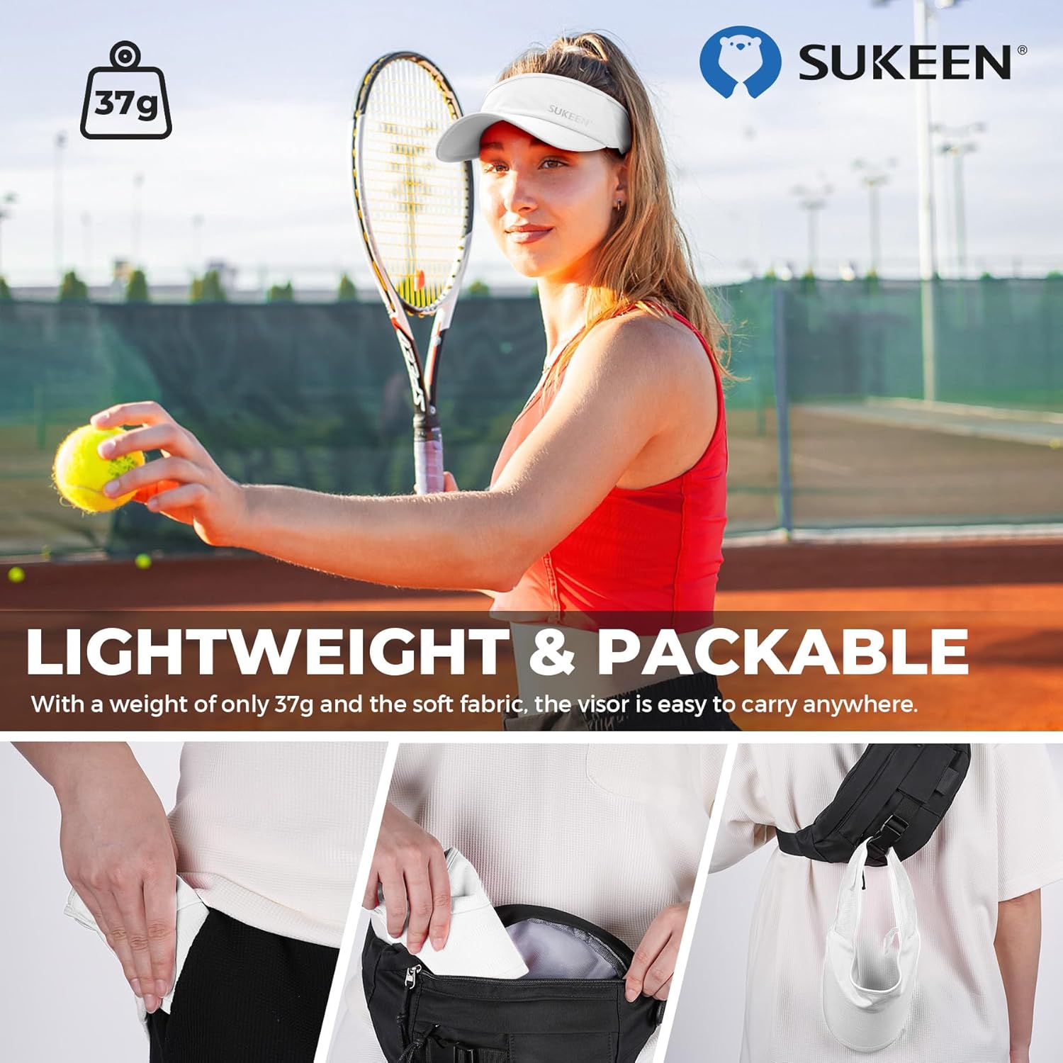 Sukeen Cooling Sun Visor – Lightweight Stretch Hat for Sports