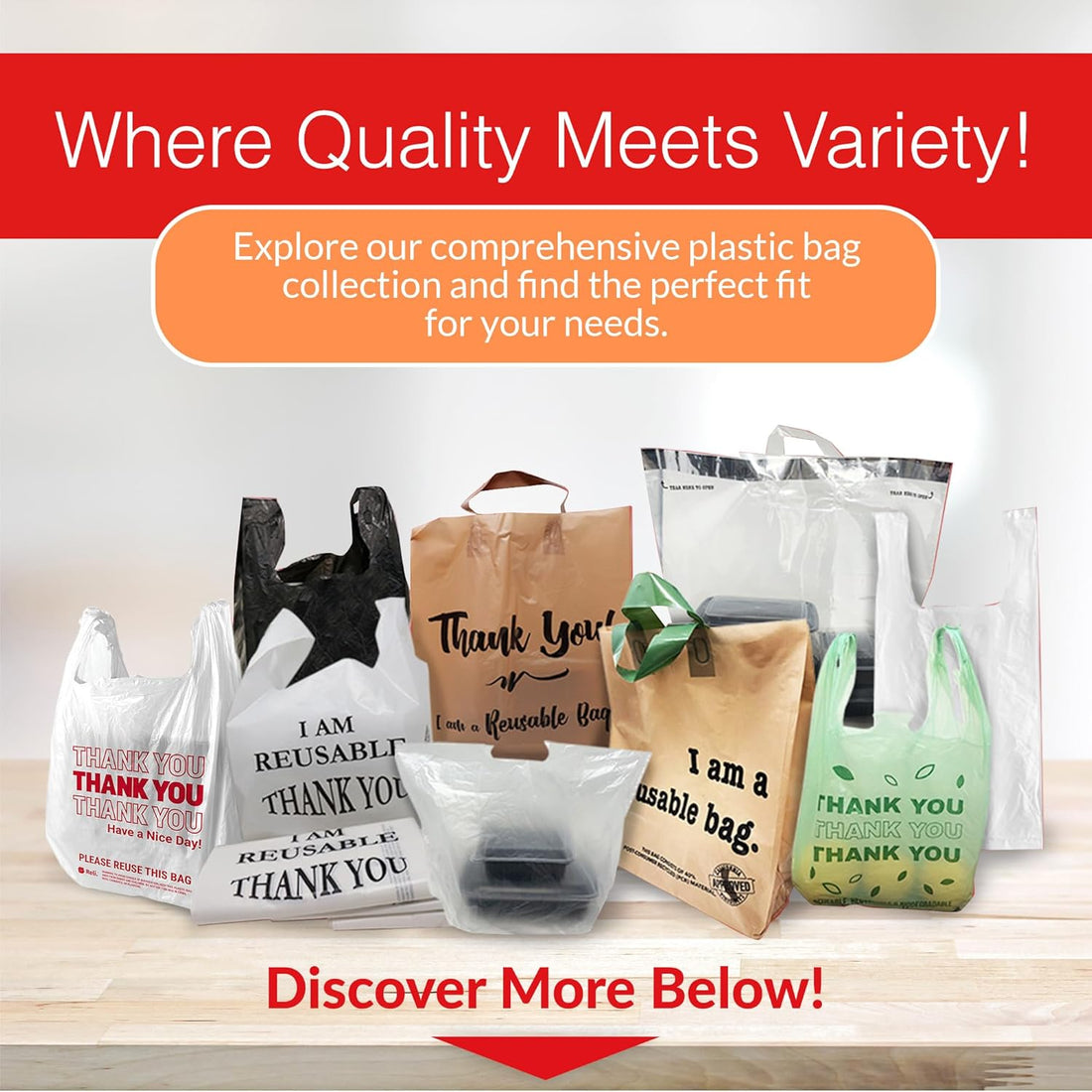 Thank You Plastic Bags – 350 Count White Grocery Convenience Store Bags