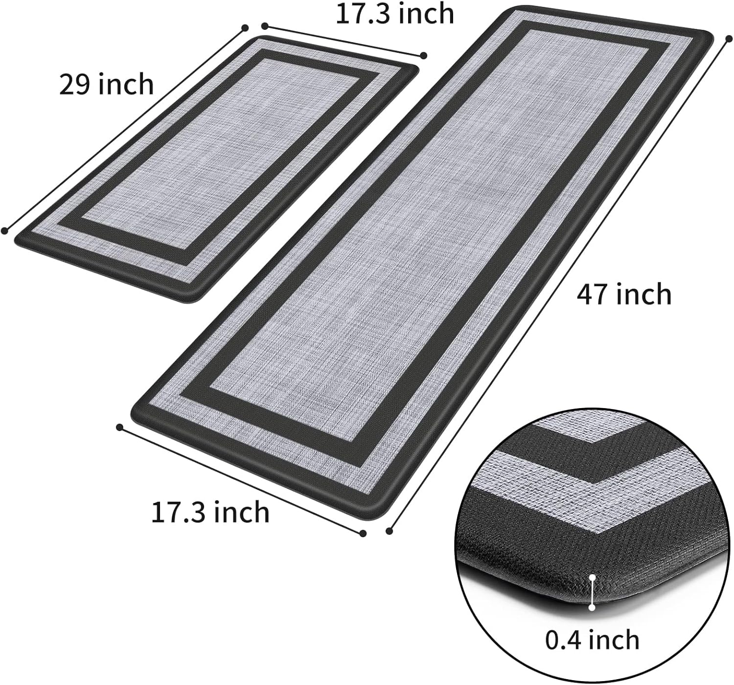 Kitchen Mat Set – Cushioned Anti-Fatigue Non-Skid Waterproof
