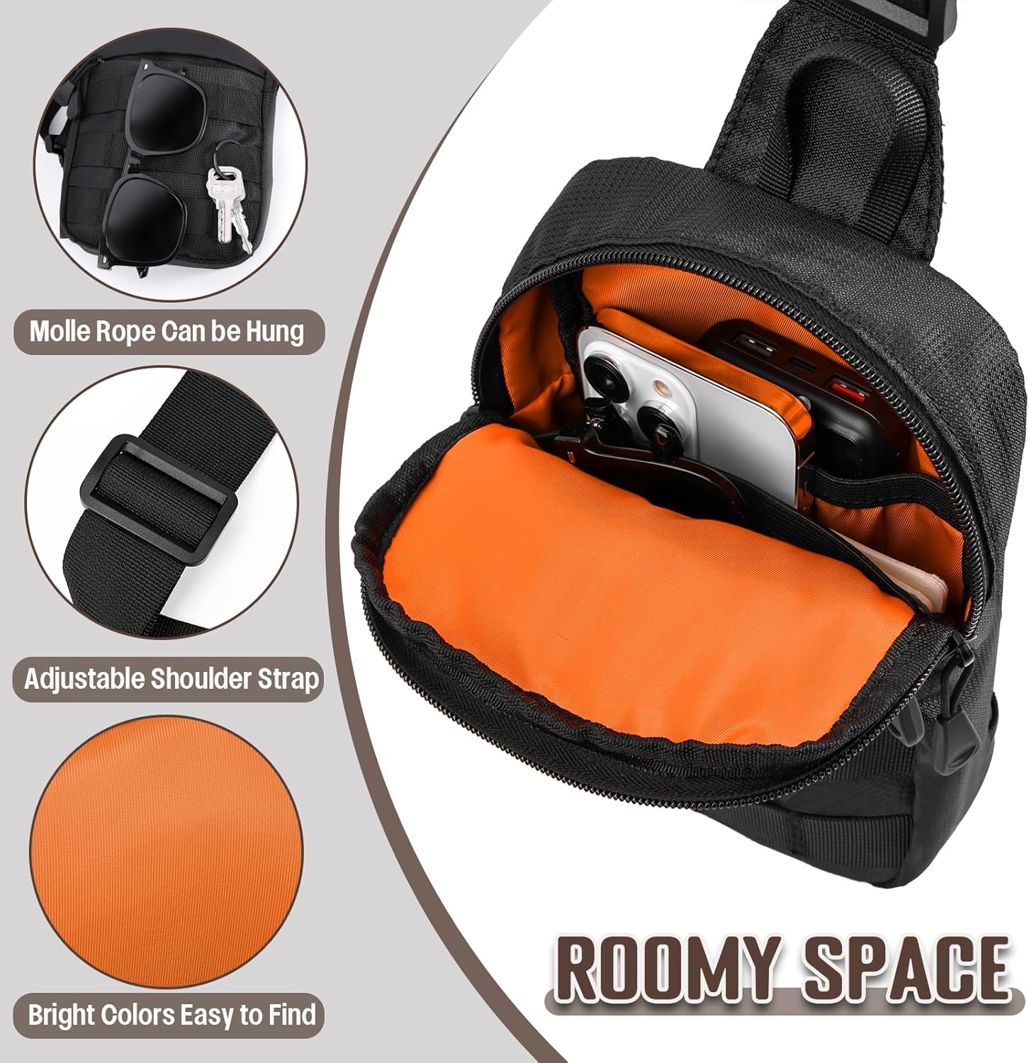 Small Sling Bag for Men – Tactical Waterproof EDC Crossbody