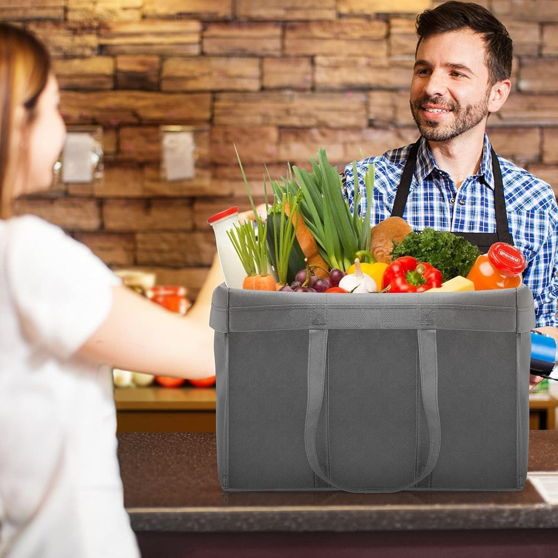 Reusable Grocery Shopping Bags – 10 Pack Large Foldable Tote Bags