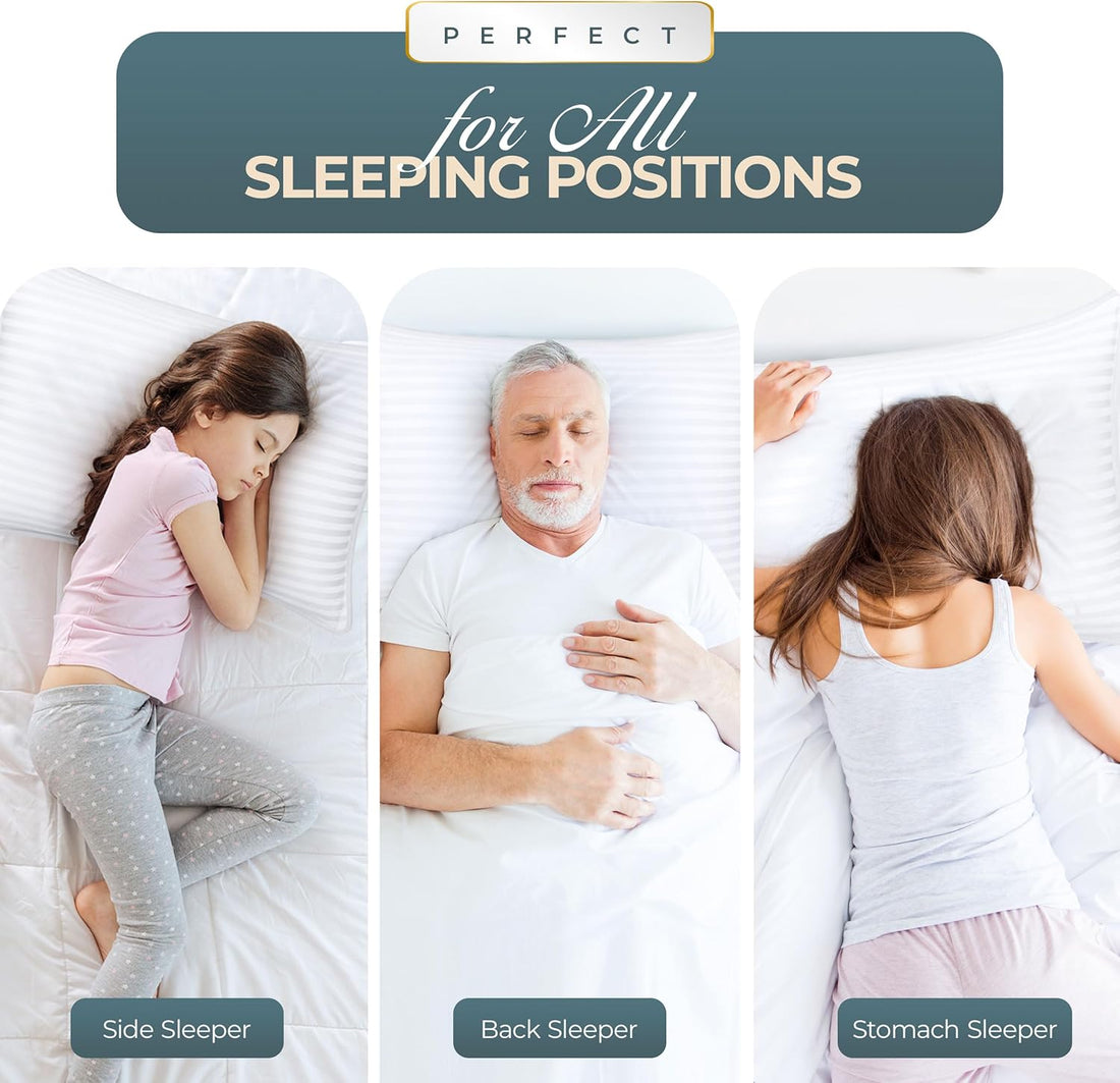 Queen Pillow Set of 2 – Cooling Fiber Fill, Soft & Supportive