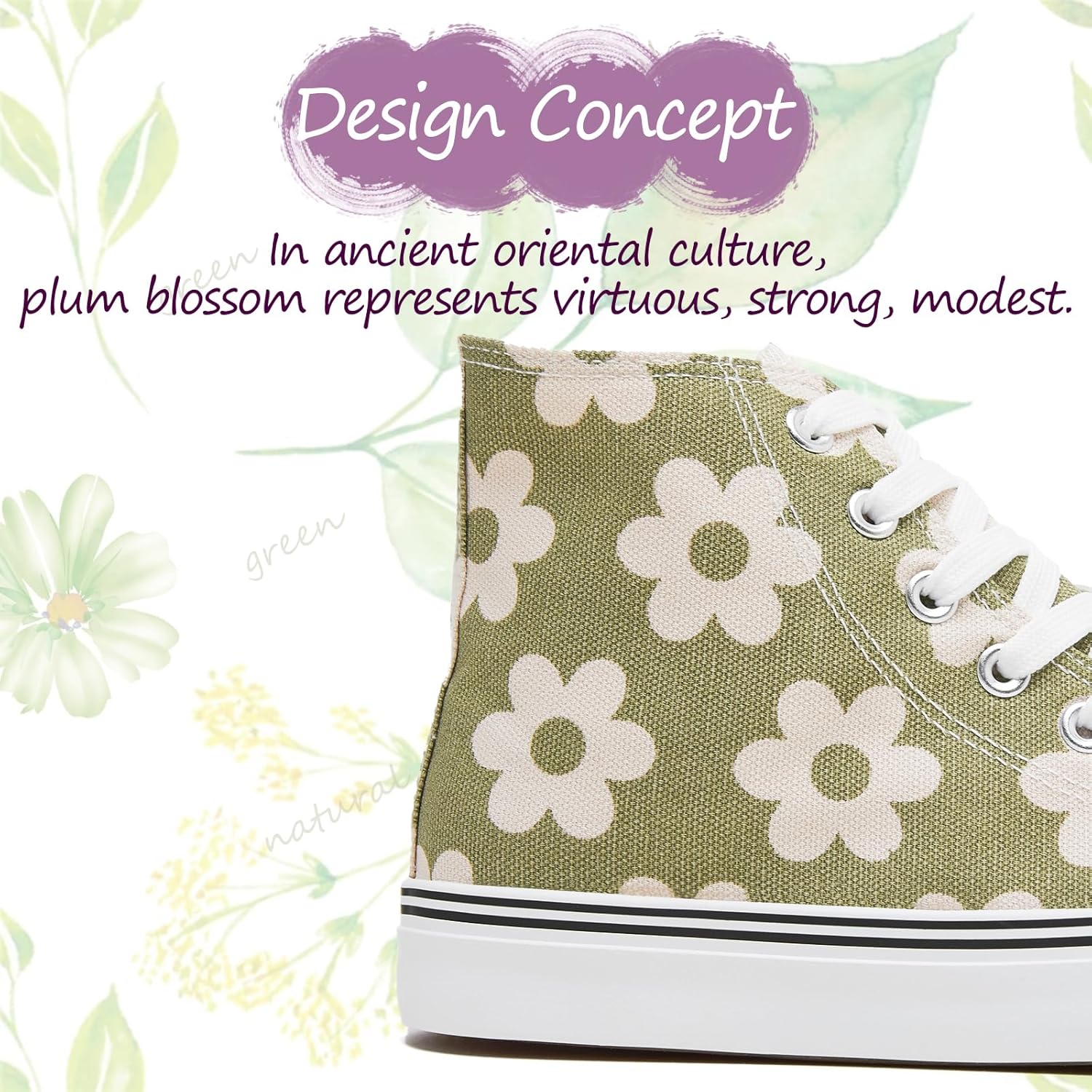 Women’s High-Top Canvas Sneakers – Lace-Up Casual Walking Shoes