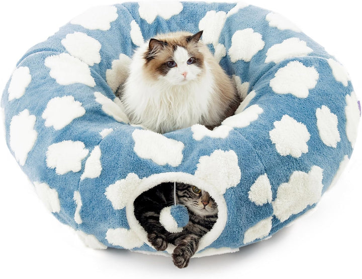 Cat Tunnel Bed for Indoor Cats – Cute Donut Tunnel