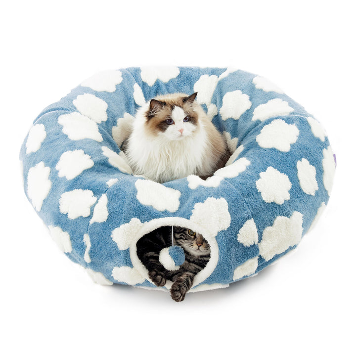 Cat Tunnel Bed for Indoor Cats – Cute Donut Tunnel