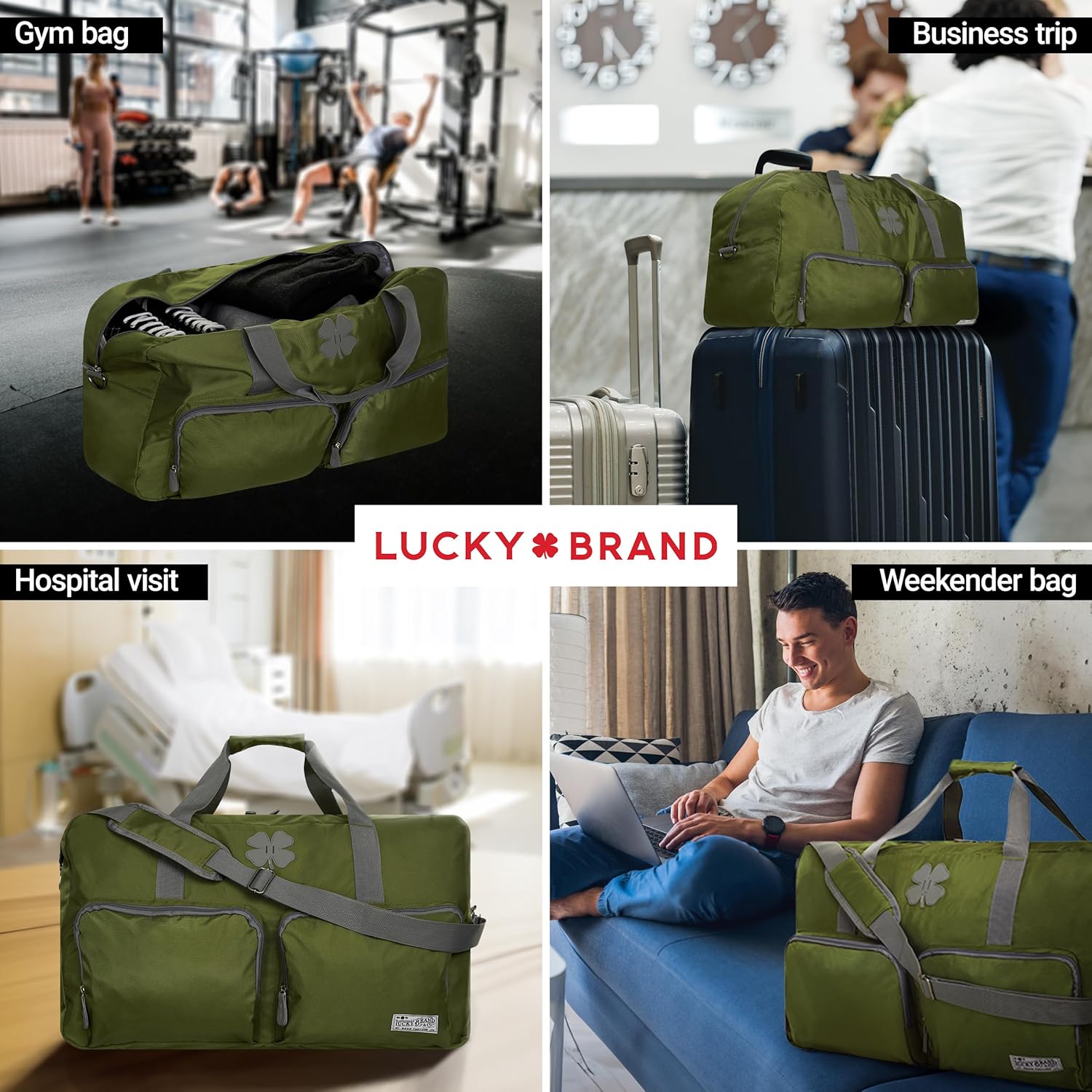 65L Travel Duffel Bag – Foldable Large Gym Weekender Bag for Men and Women