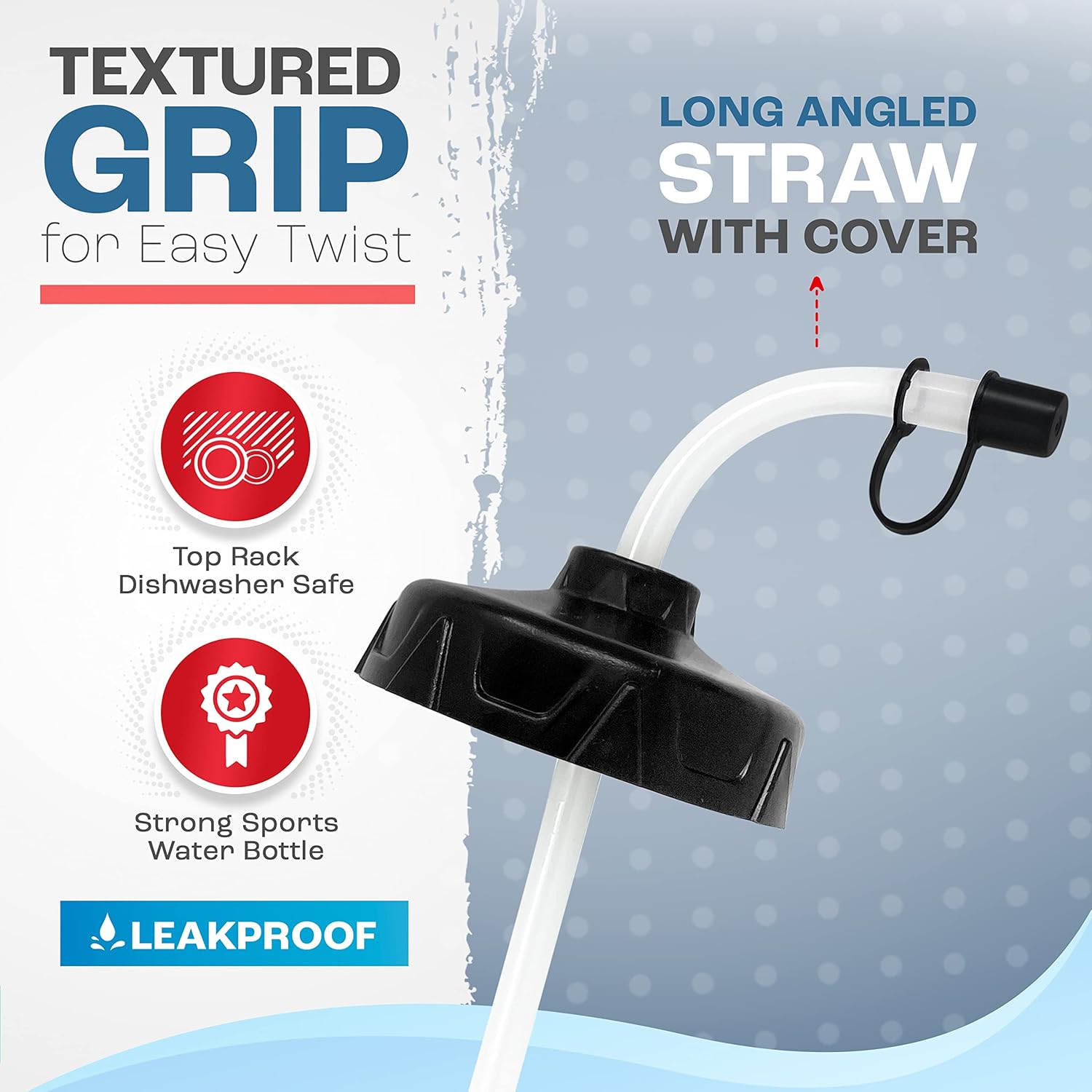 1L Sports Water Bottles with Straw & Grip – 2-Pack BPA-Free