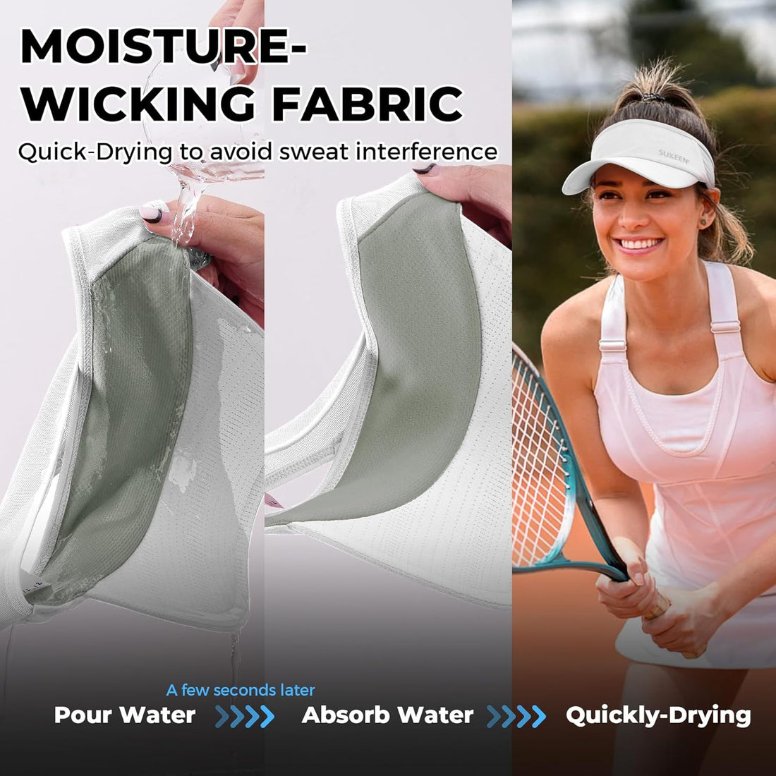 Sukeen Cooling Sun Visor – Lightweight Stretch Hat for Sports