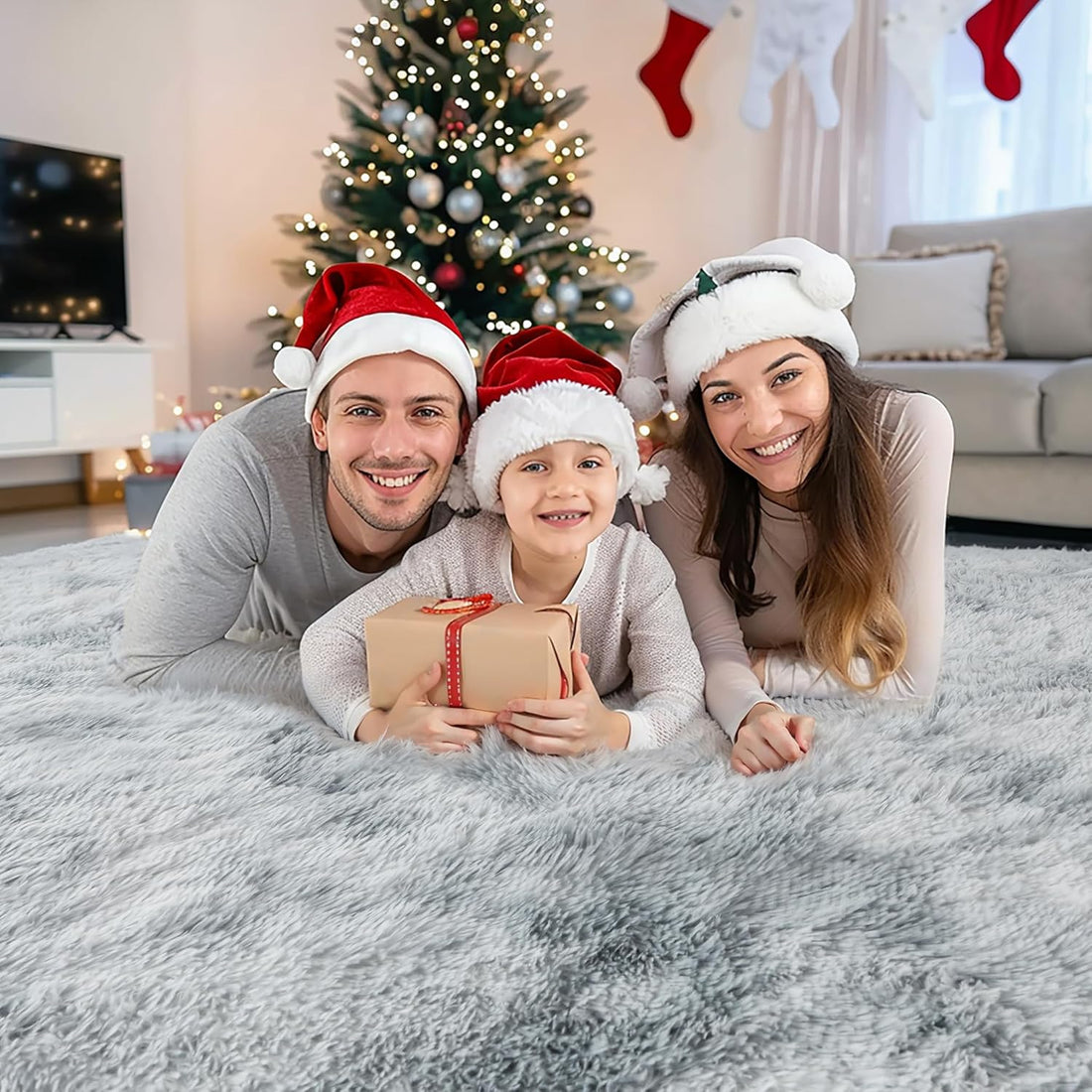 4x6 Light Grey Fluffy Shag Rug – Ultra Soft Washable Plush Carpet for Bedroom