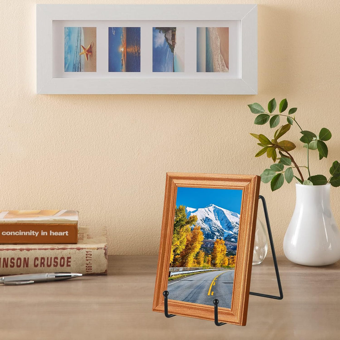 5 Pack 6" Black Metal Display Stands for Plates, Photos & Art