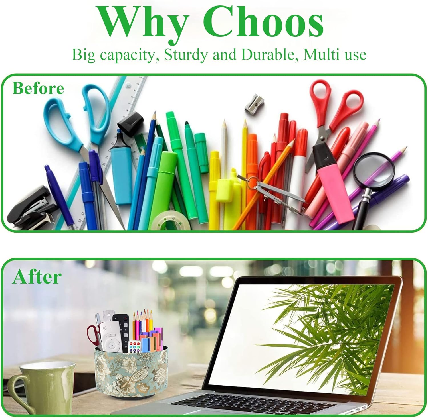 360° Rotating Leather Desk Organizer – Blue Bird Art Supply