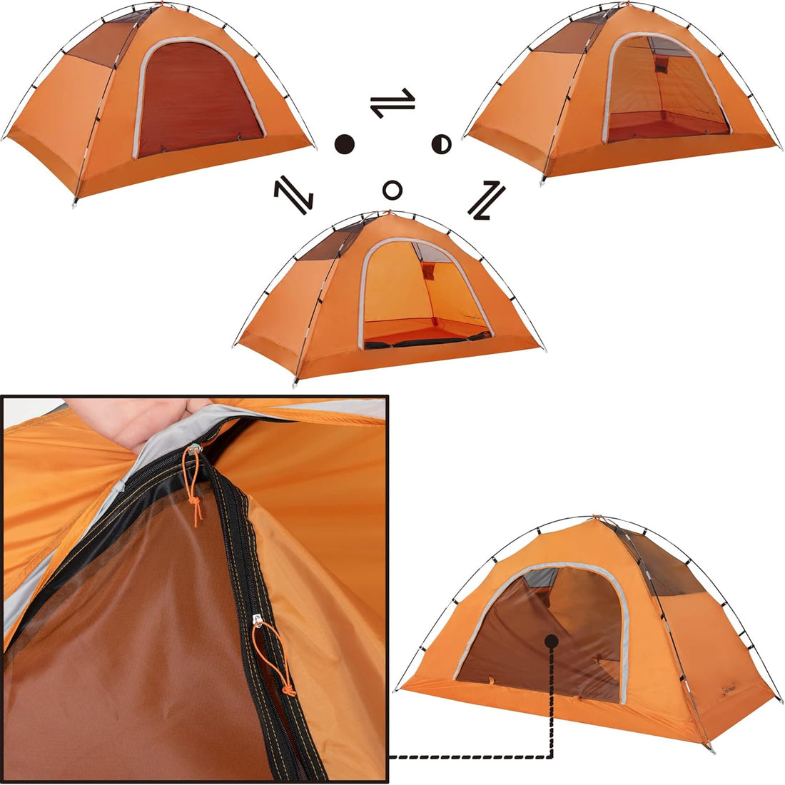 Waterproof 2-Person Camping Tent – Lightweight Easy-Setup Backpacking