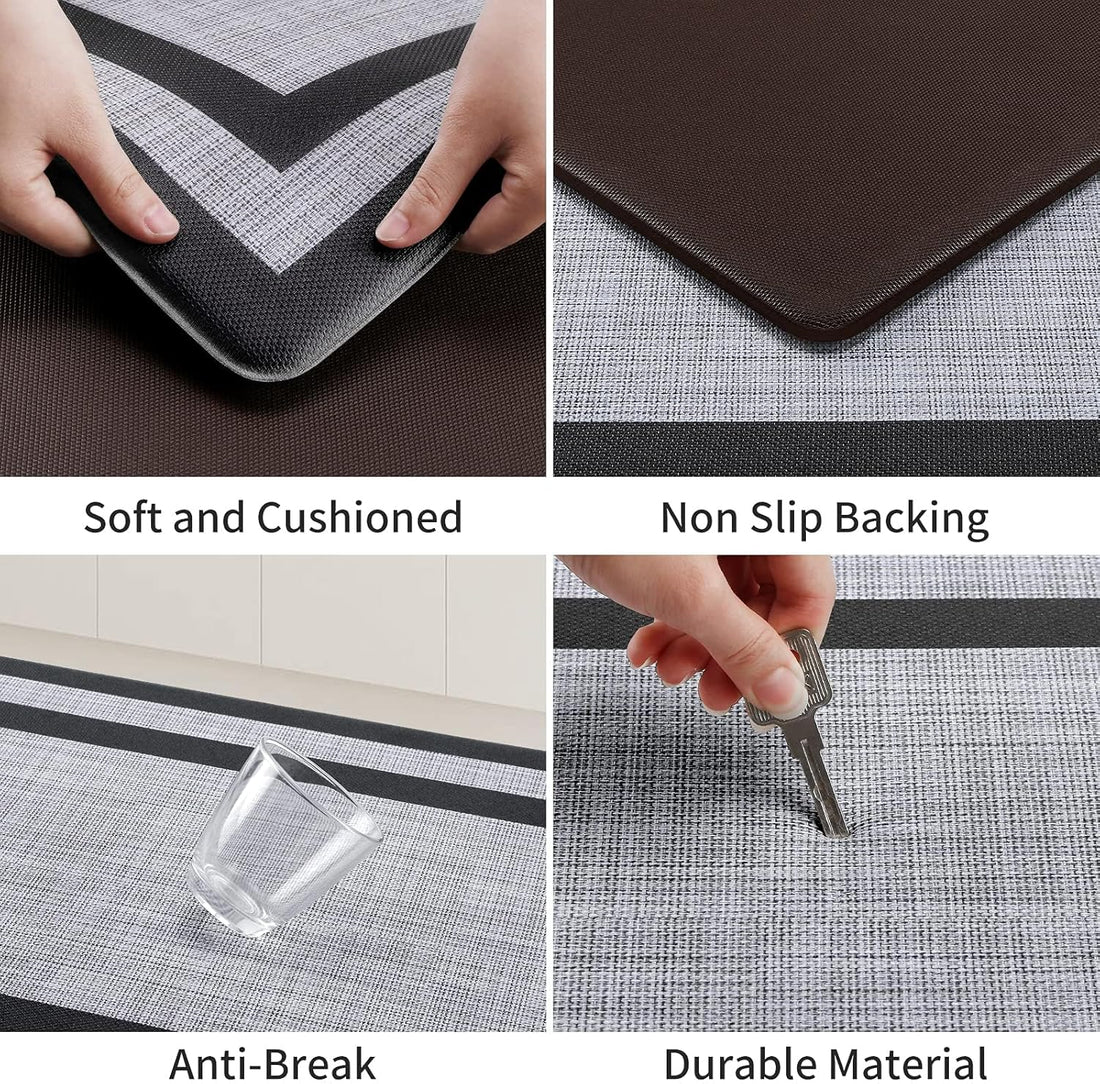 Kitchen Mat Set – Cushioned Anti-Fatigue Non-Skid Waterproof