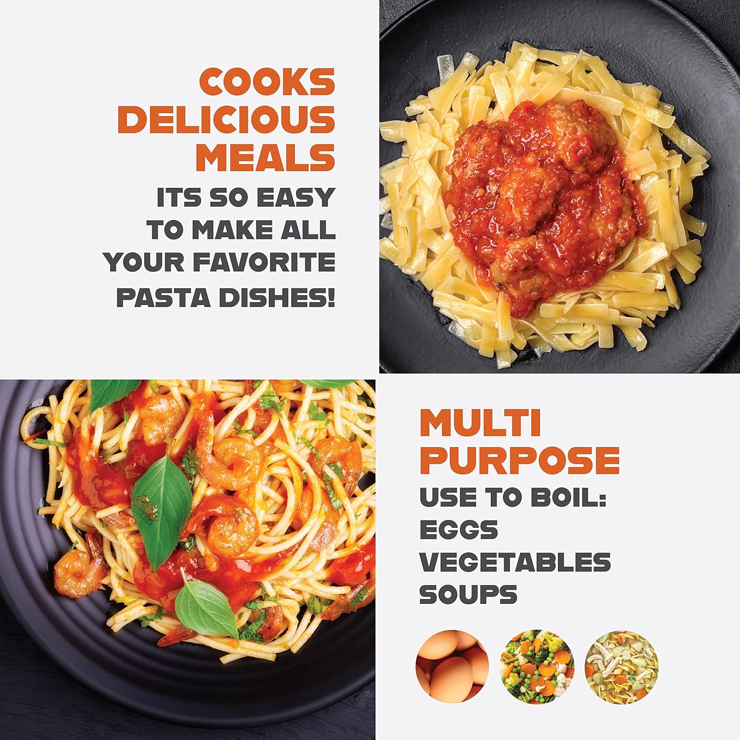 STEEL 5 Qt Ceramic Stock Pot – Multipurpose Pasta Pot with Strainer