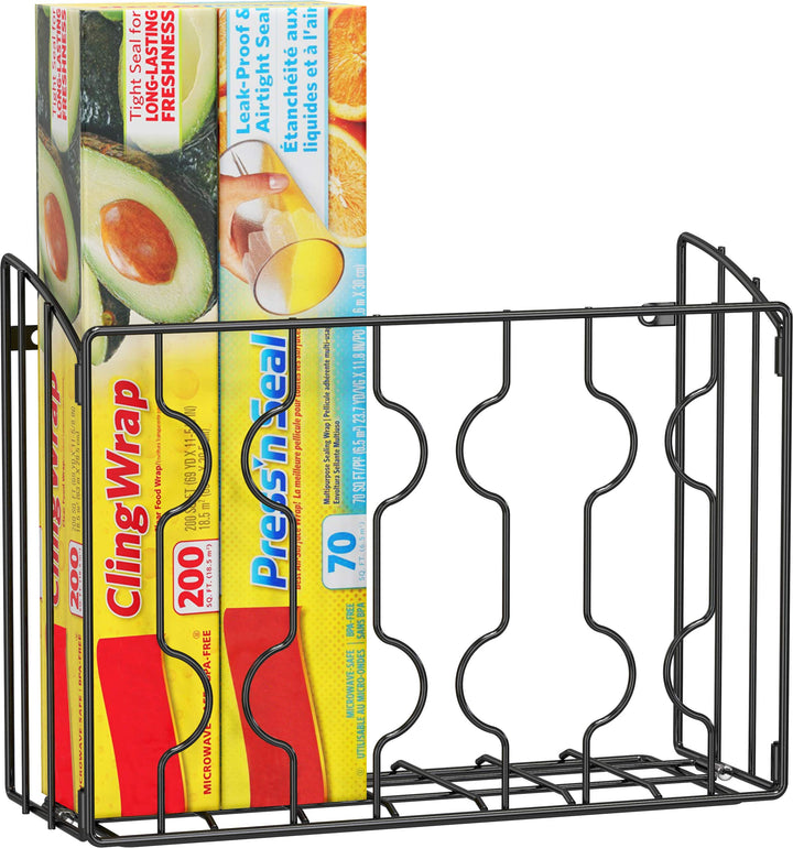 Wall or Door Mounted Kitchen Wrap Organizer Rack – Heavy-Duty