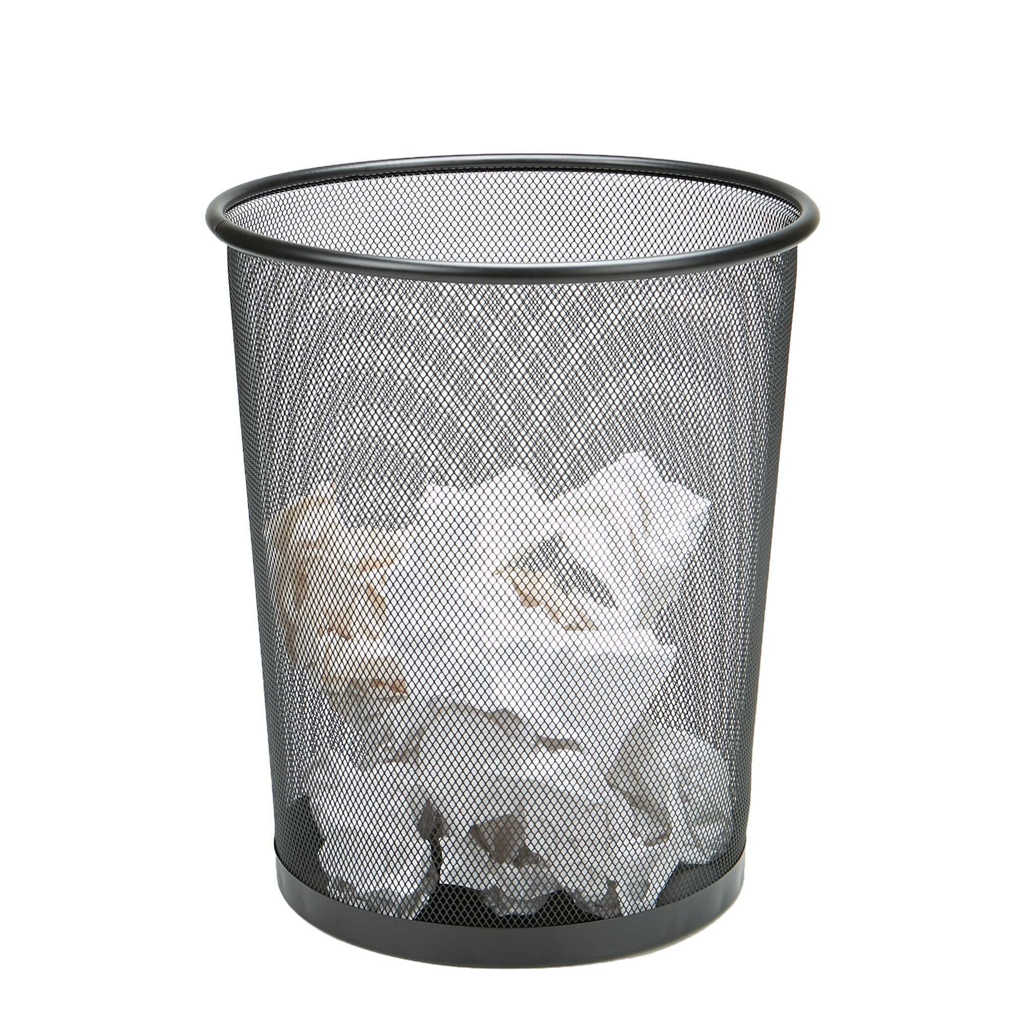 Mind Reader Trash Can, 16.65L Waste Paper Basket Round Metal Mesh