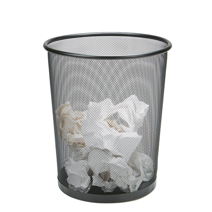 Mind Reader Trash Can, 16.65L Waste Paper Basket Round Metal Mesh