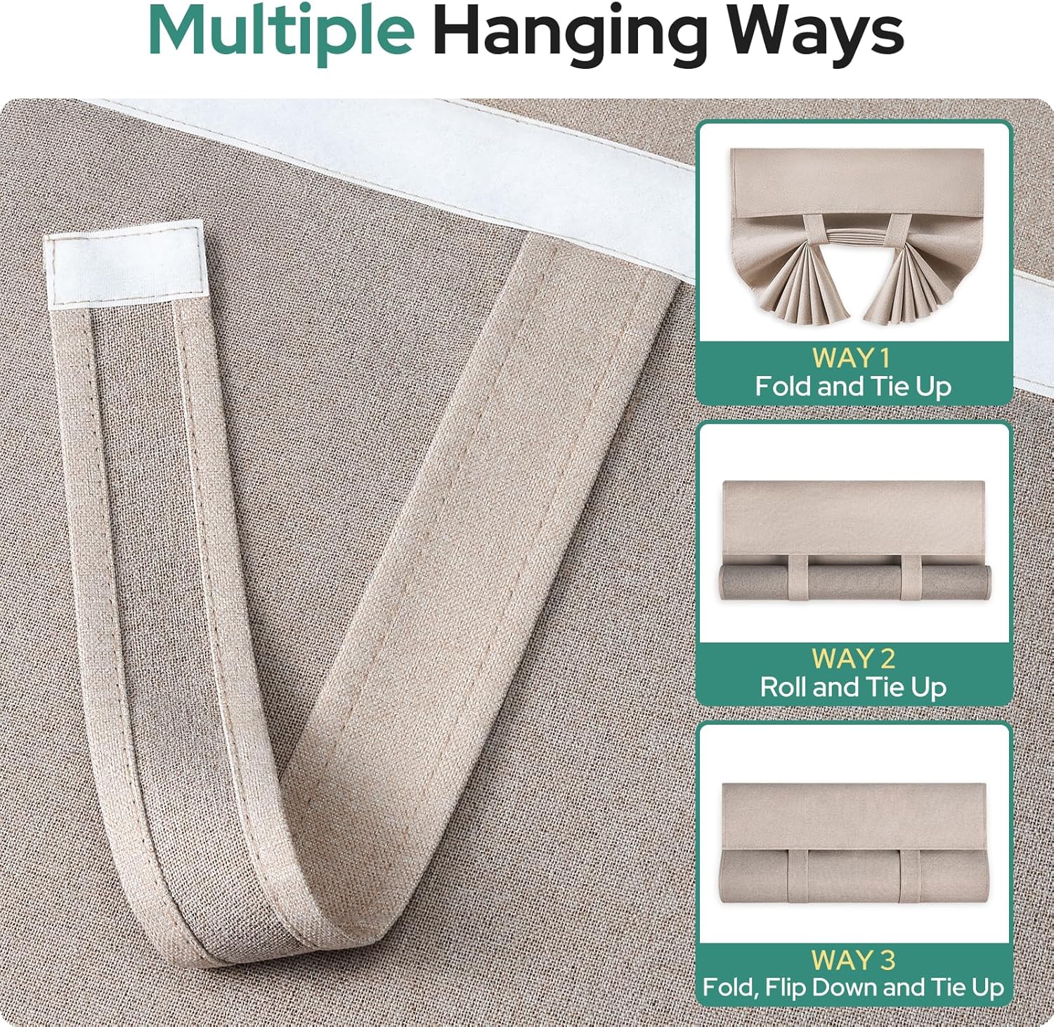 Linen Blackout French Door Curtain – Thermal Privacy Shade 26x68