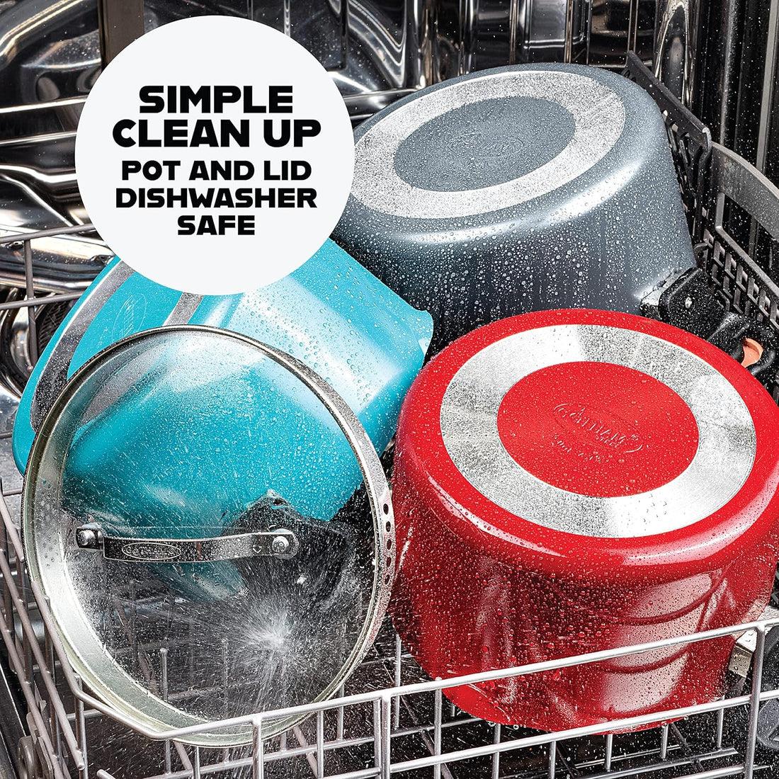 STEEL 5 Qt Ceramic Stock Pot – Multipurpose Pasta Pot with Strainer