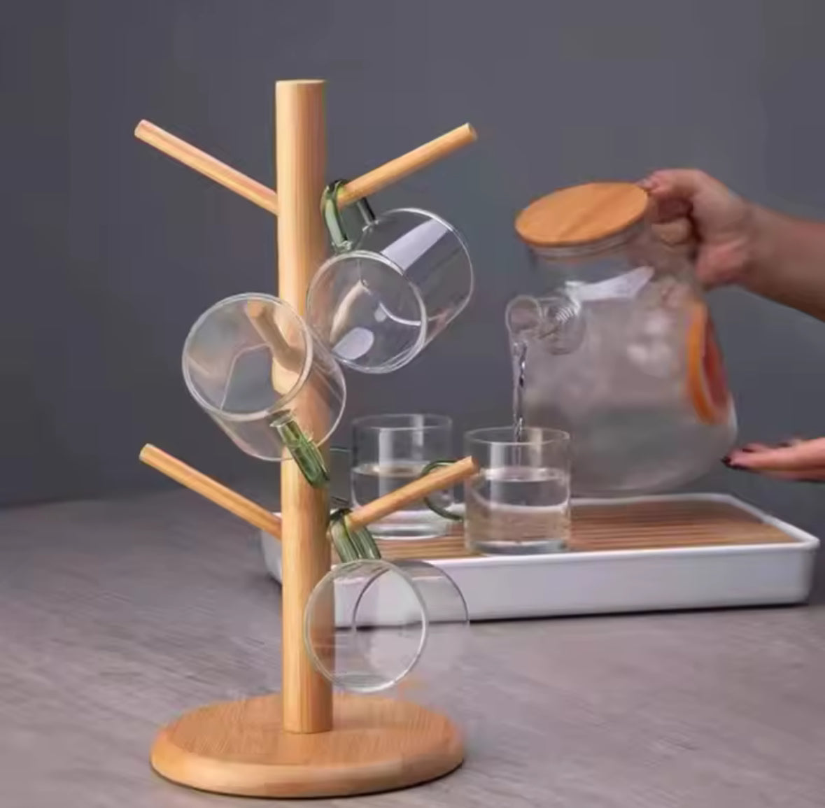 Mug Holder Tree, Coffee Cup Holder with 6 Hooks (Black