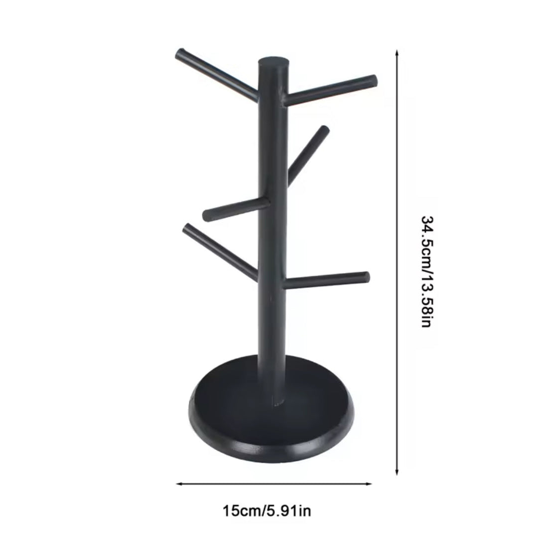 Mug Holder Tree, Coffee Cup Holder with 6 Hooks (Black