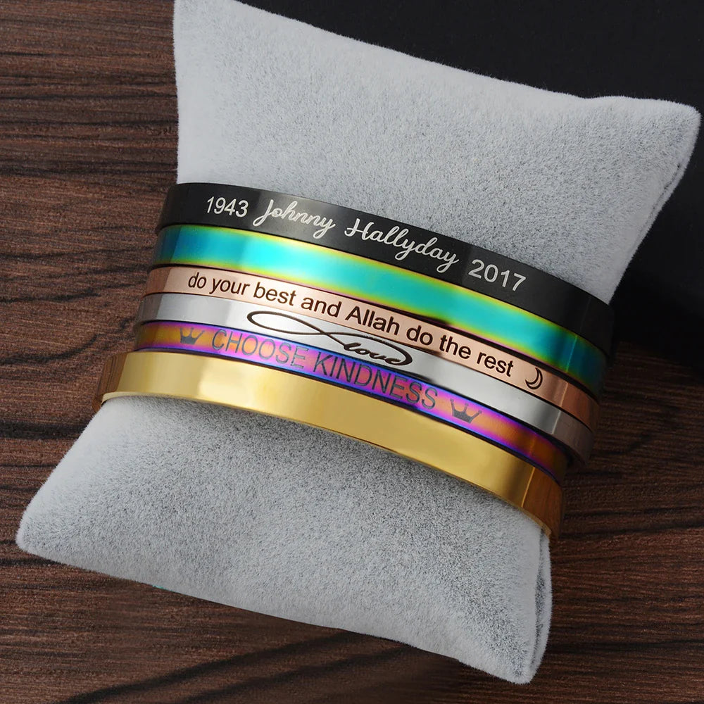 Custom Cuff Bracelets with Messages: For Women or Men