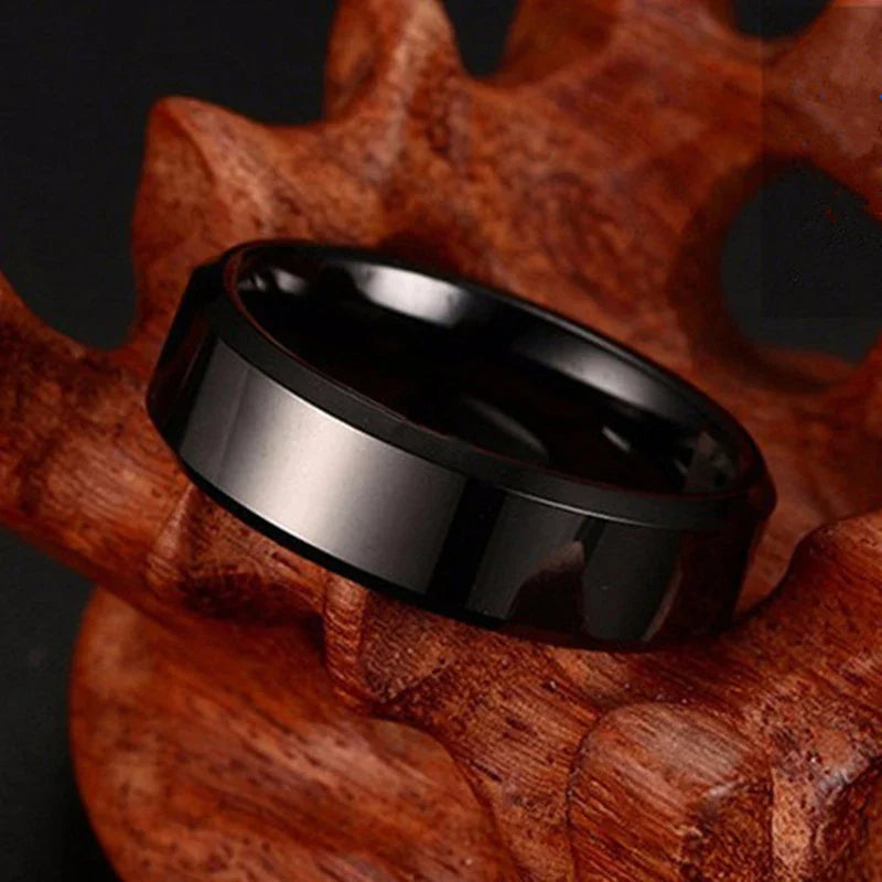 Men's Rings Stainless Steel Black Color Rings Fashion Jewelry For Men