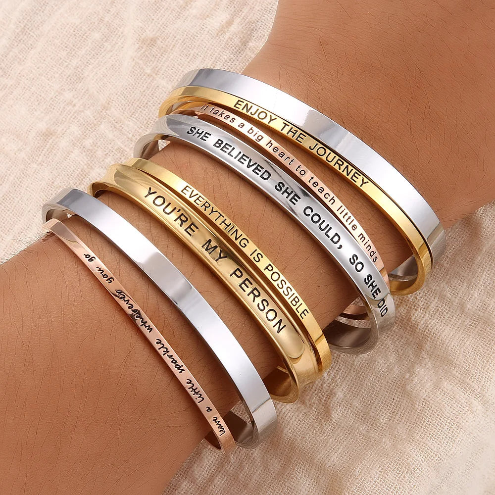 Custom Cuff Bracelets with Messages: For Women or Men
