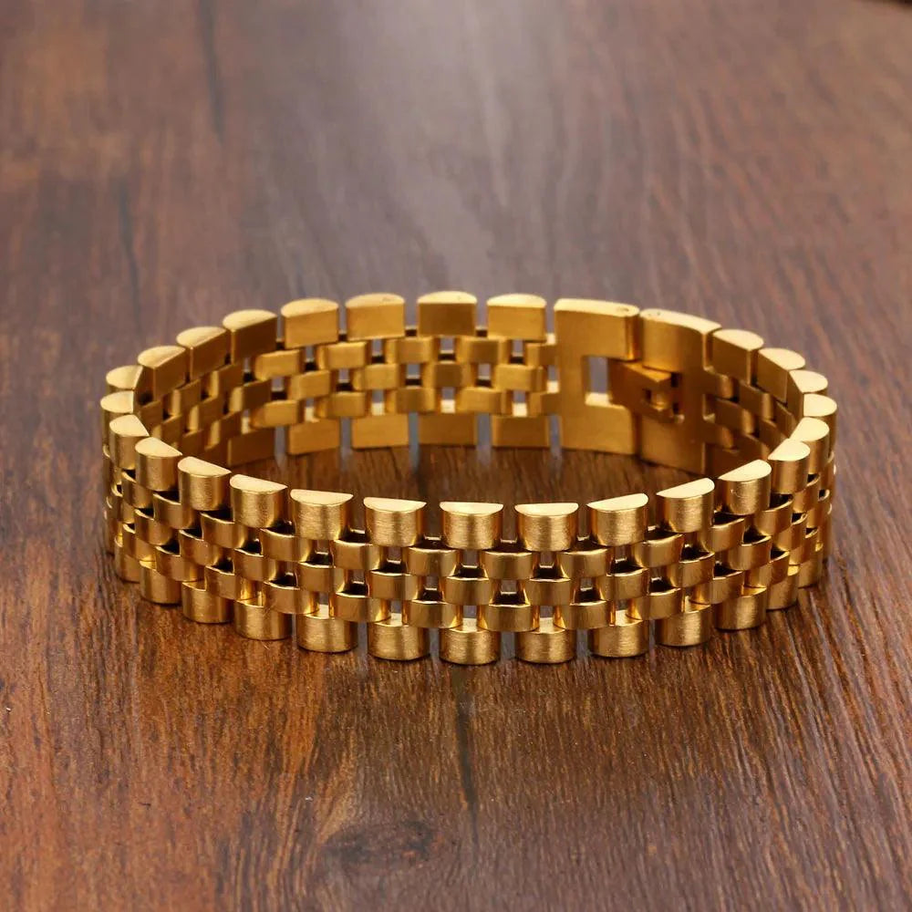 Luxury Gold Chain Link Men's Bracelet: Jewelry Gift for Him