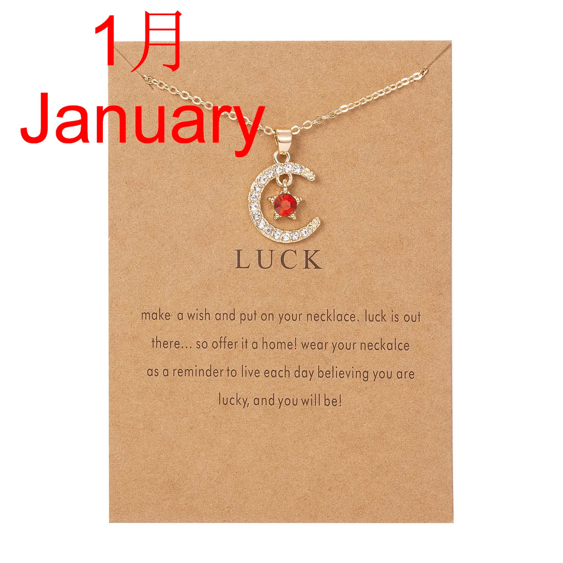 New Moon Star Crystal Birthstone Pendant Necklace For Women Choker