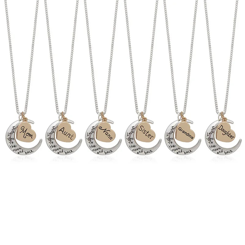 Daughter - "I Love You to the Moon & Back" Heart Pendant Necklace